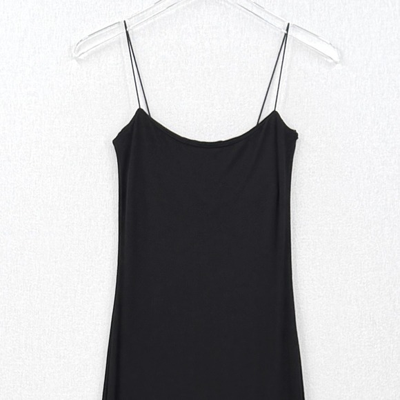 ENZA COSTA Silk Knit Essential Strappy Dress Women Small Black Maxi Long LBD NEW - Picture 5 of 15